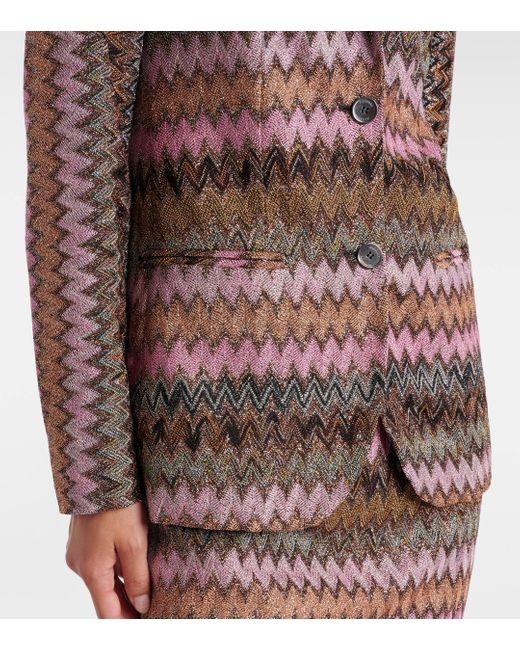 Missoni Multicolor Zig Zag Lame Blazer