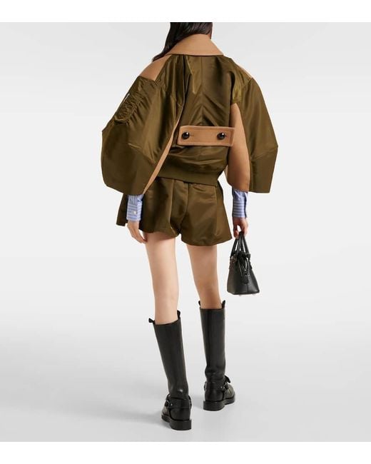 Sacai Brown Wool And Twill Jacket