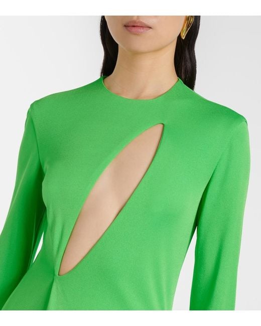 Tom Ford Green Cutout Crepe Jersey Gown