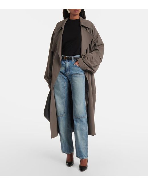 Nili Lotan Blue Welder Mid-Rise Straight Jeans