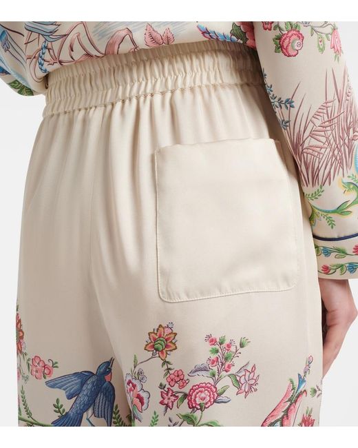 Etro White Floral Wide-Leg Pants
