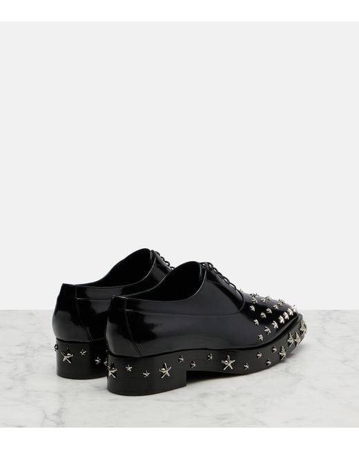Noir Kei Ninomiya Black X Jimmy Choo Embellished Leather Oxford Shoes