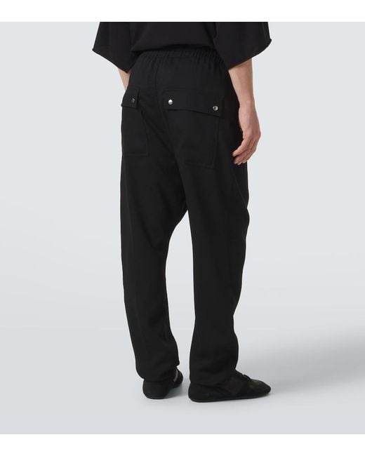 Rick Owens Black Bela Wool Wide-Leg Pants for men