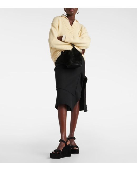 Christian Louboutin Black Supramariza 130 Suede Wedge Sandal