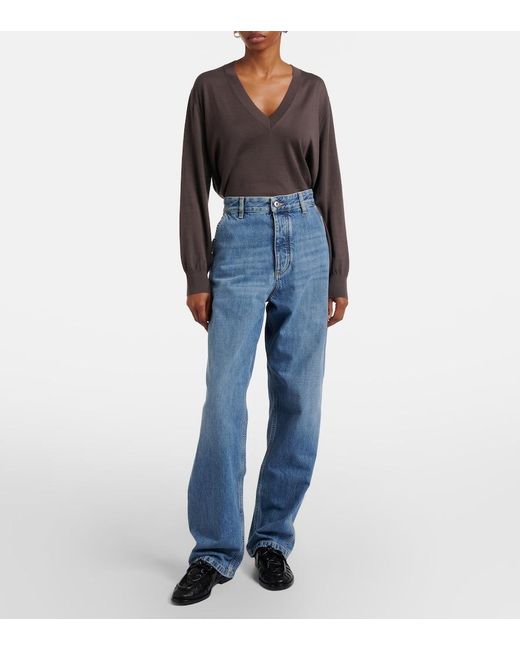 Bottega Veneta Blue Mid-Rise Cargo Jeans