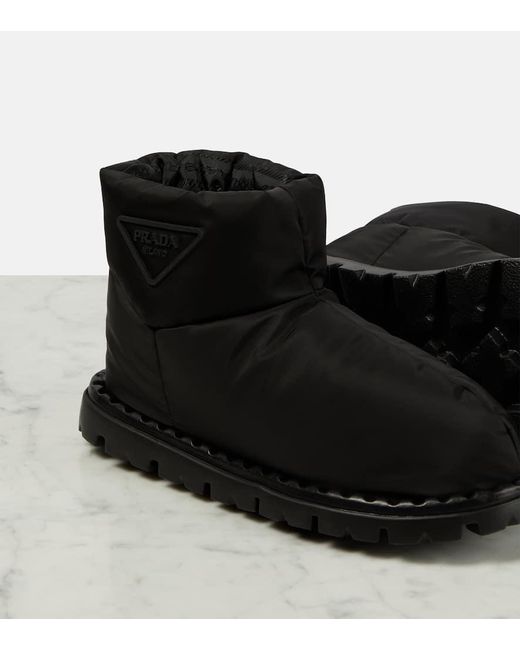 Prada Black Triangle Padded Boots