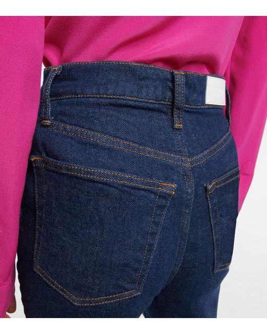 Re/done Blue Super High Drainpipe Slim Jeans
