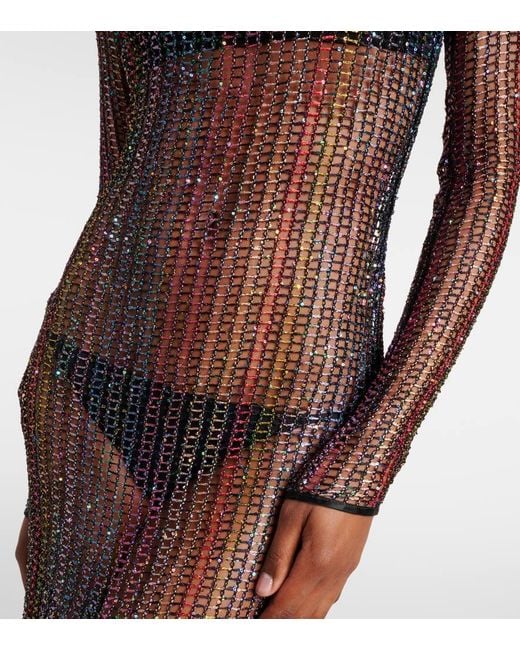 Missoni Purple Sheer Open-Back Maxi Dress