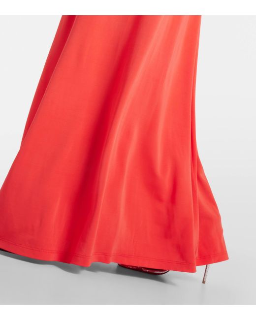 Christopher Esber Red Embellished Jersey Maxi Skirt