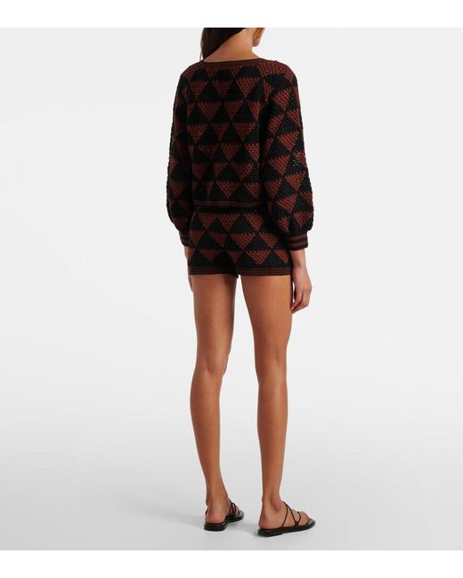Anna Kosturova Black Malia Crochet Cotton Cardigan