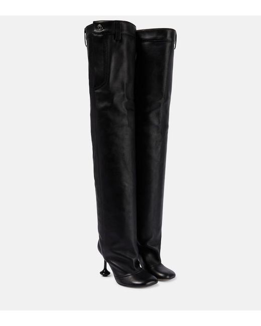Loewe Black Lambskin Knee-High Boots