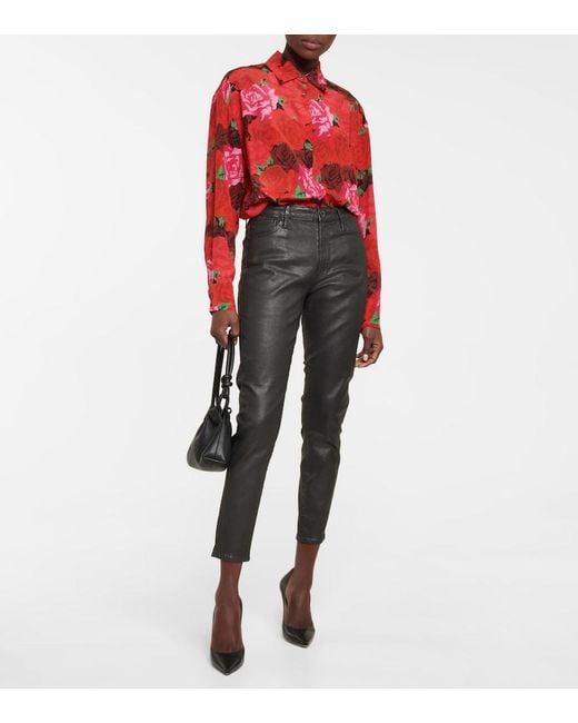 AG Jeans Black Farrah High-rise Skinny Pants