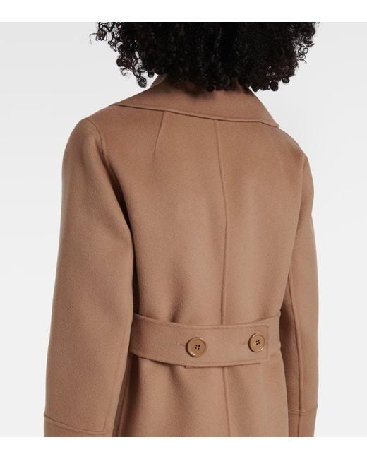 Max Mara Natural Mantel Custodi Aus Wolle