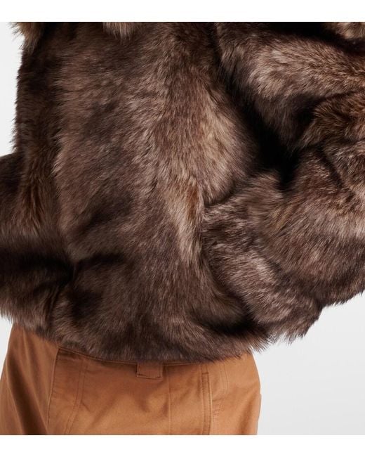 Chloé Brown Cropped Shearling Jacket