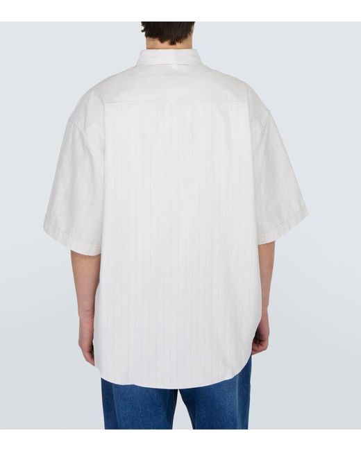 Camisa de algodon con raya diplomatica AMI de hombre de color White