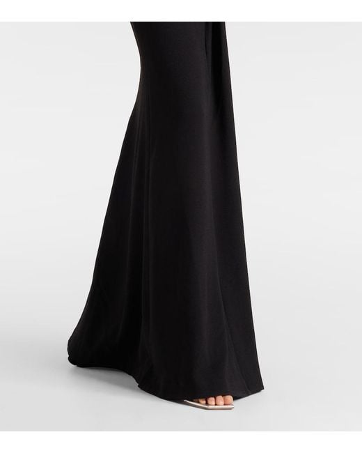 Rebecca Vallance Black Dixie Draped Halterneck Lace And Taffeta Gown