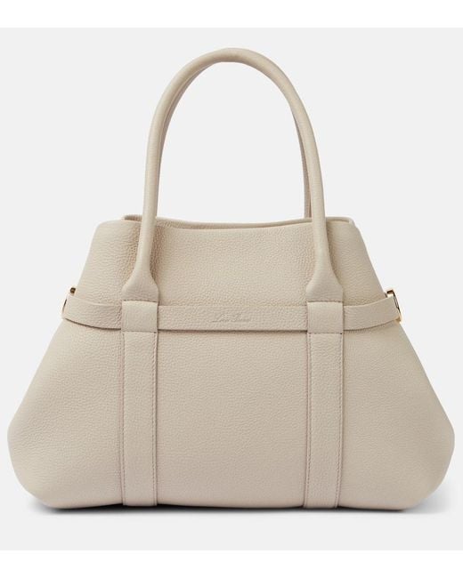 Loro Piana Women's Natural Ghiera Small Leather Tote Bag