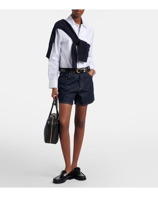 Agolde Blue Leith Denim Shorts