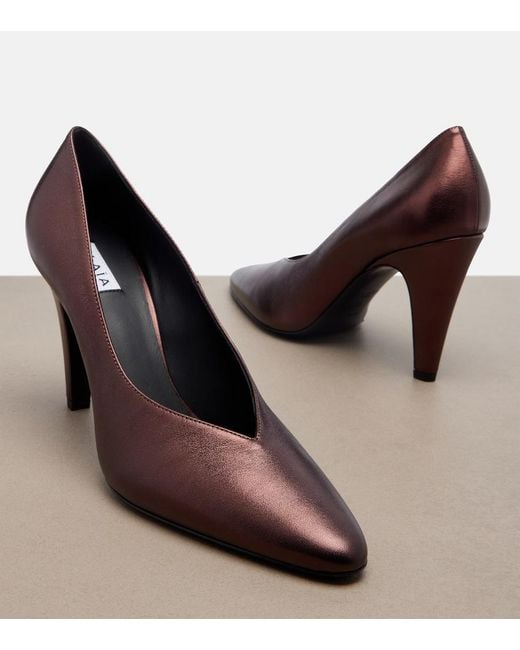 Alaïa Brown Metallic Leather Pumps