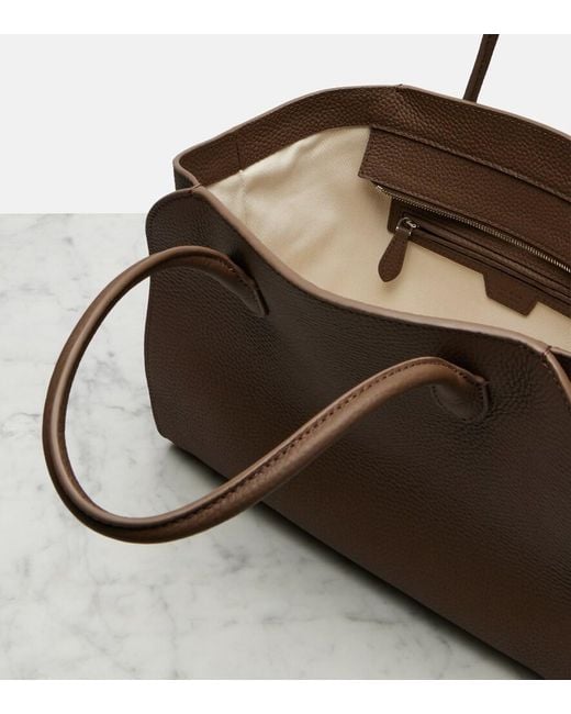 The Row Brown Marlo 12 Leather Tote Bag
