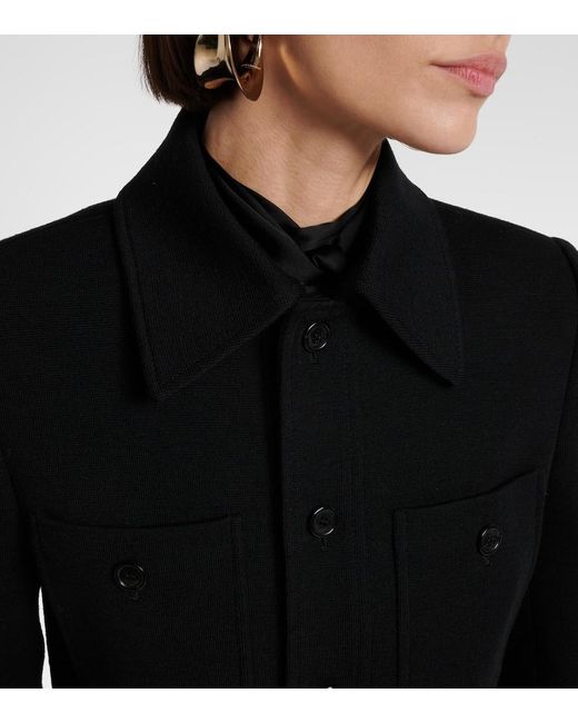 Saint Laurent Black Wool-Blend Jacket