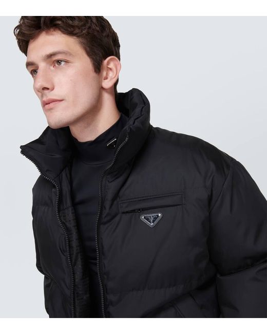 Prada Black Re-Nylon Puffer Coat for men
