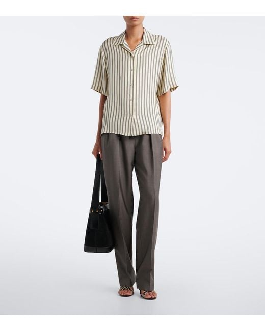Versace Gray Wool And Mohair Straight Pants