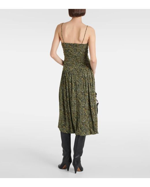 Isabel Marant Green Elisabeth Printed Jersey Midi Dress