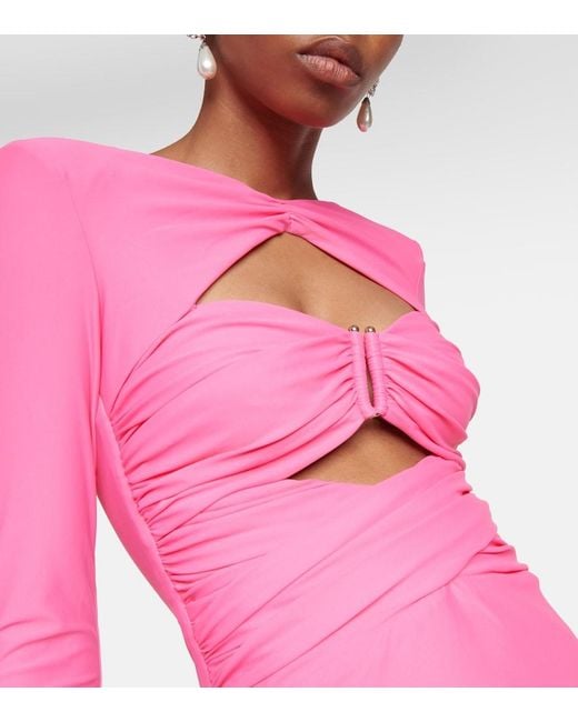 Self-Portrait Pink Mini Dress With Cutouts