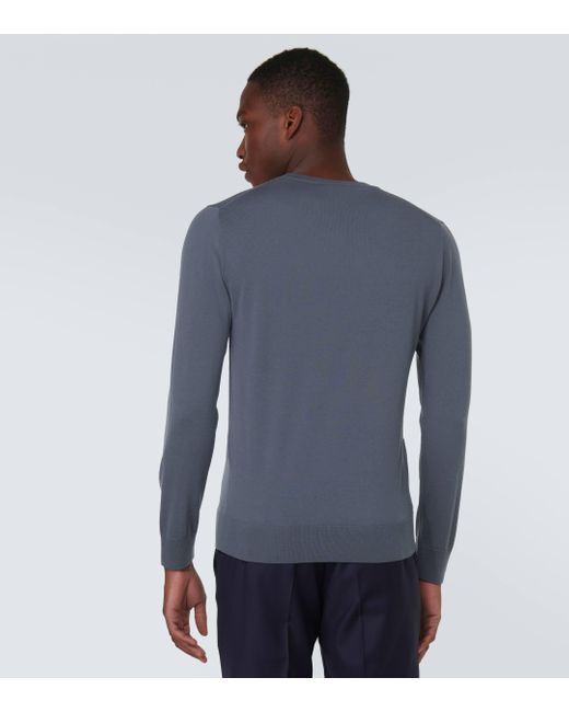 Brioni Blue Wool Sweater for men