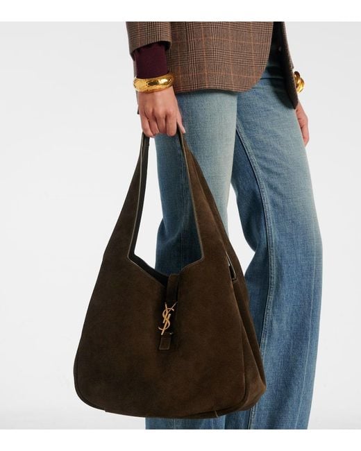 Saint Laurent Brown Le 5 A 7 Bea Suede Tote Bag
