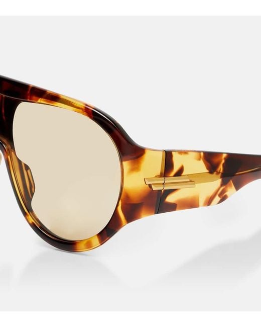 Bottega Veneta Brown Fashion Show Aviator Sunglasses