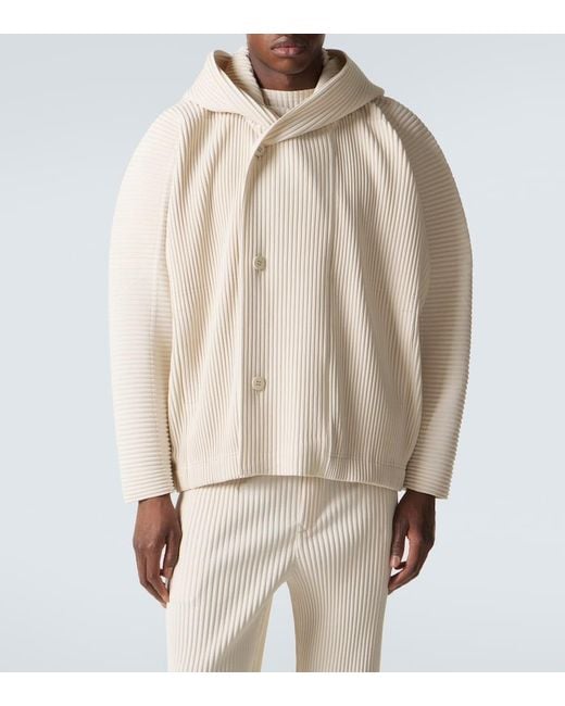 Homme Plissé Issey Miyake Natural Monthly Colors: March Pleated Double-Breasted Cardigan for men