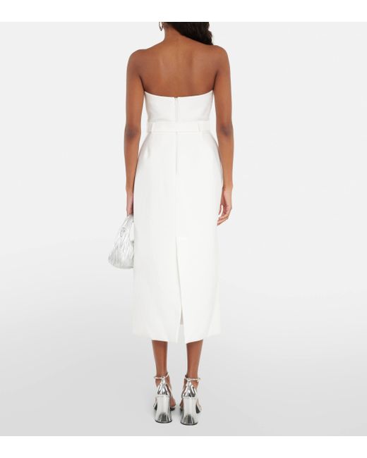 Adriana Degreas White Strapless Midi Dress