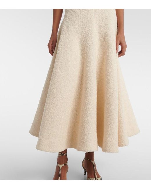 Khaite White Mellie Boucle Maxi Dress