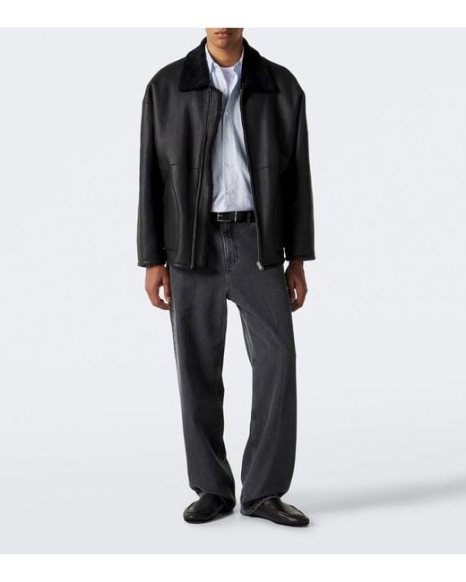 Auralee Black Reversible Shearling Jacket for men