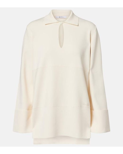 Max Mara White Jersey Top