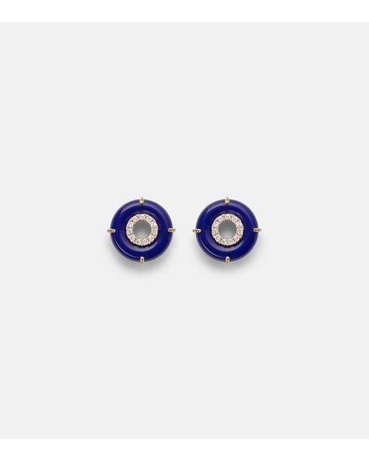Mateo Blue 14Kt Earrings With Lapis Lazuli And Diamonds
