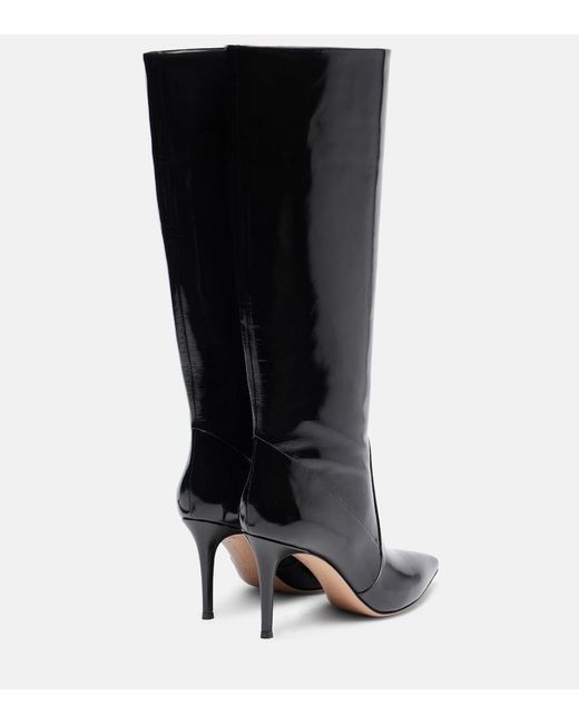 Gianvito Rossi Black Hansen Leather Knee-High Boots