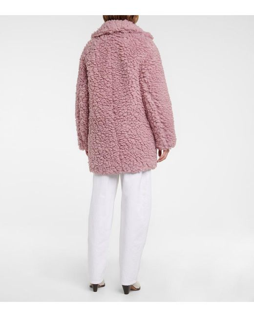 Isabel Marant Pink Sabrinega Teddy Coat
