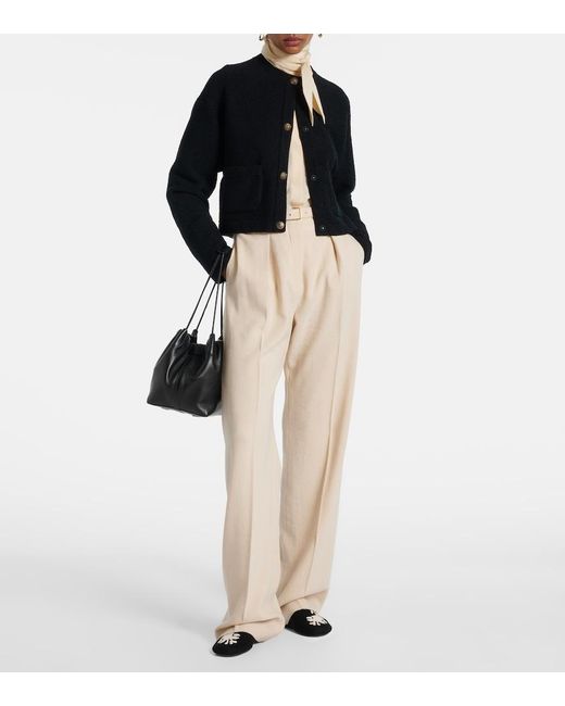 Loro Piana Black Floaty Embroidered Flats
