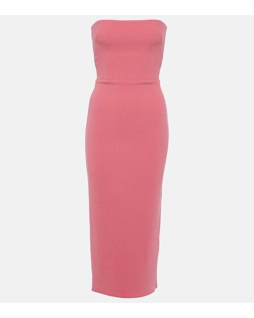 Alex Perry Pink Strapless Midi Dress