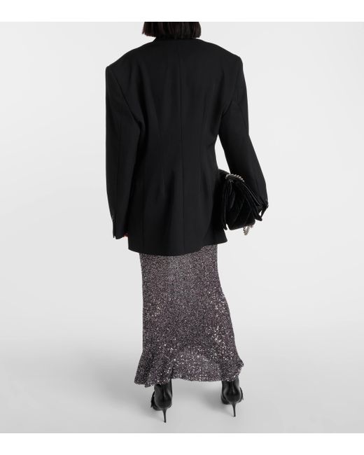 Balenciaga Black Cinched Double-breasted Wool Blazer