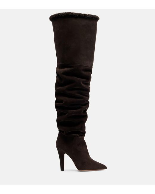 Paris Texas Brown Elsa 100 Suede Over-The-Knee Boots