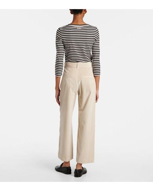 Max Mara Natural Eneide Cotton Corduroy Wide-Leg Pants