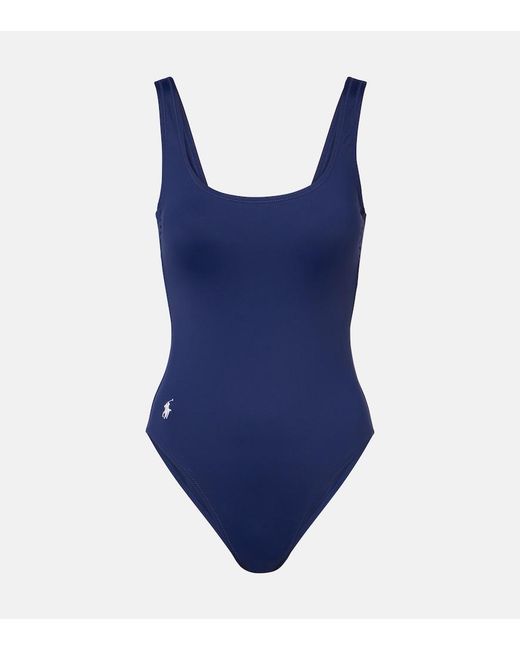 Polo Ralph Lauren Blue Embroidered Swimsuit
