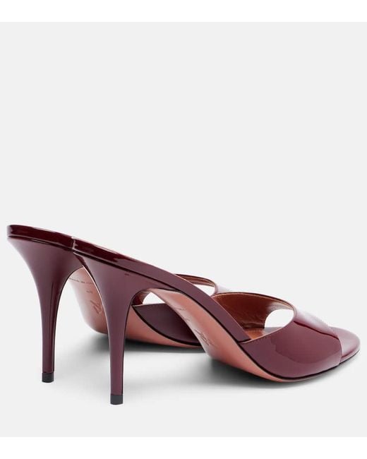 Mules Elodie 90 En Cuir Verni AMINA MUADDI en coloris Red