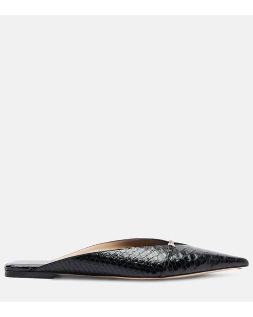 Tom Ford Black T Icon Croc-Effect Leather Sandals