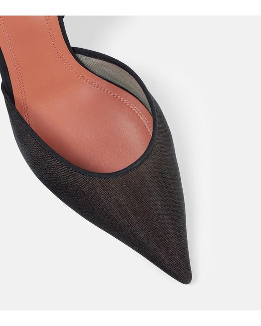 AMINA MUADDI Black Holli Mesh Slingback Pumps