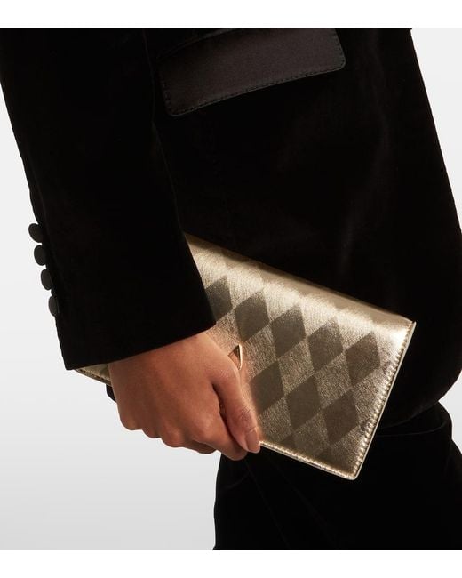 Christian Louboutin Natural Clutch Bettina Aus Metallic-Leder